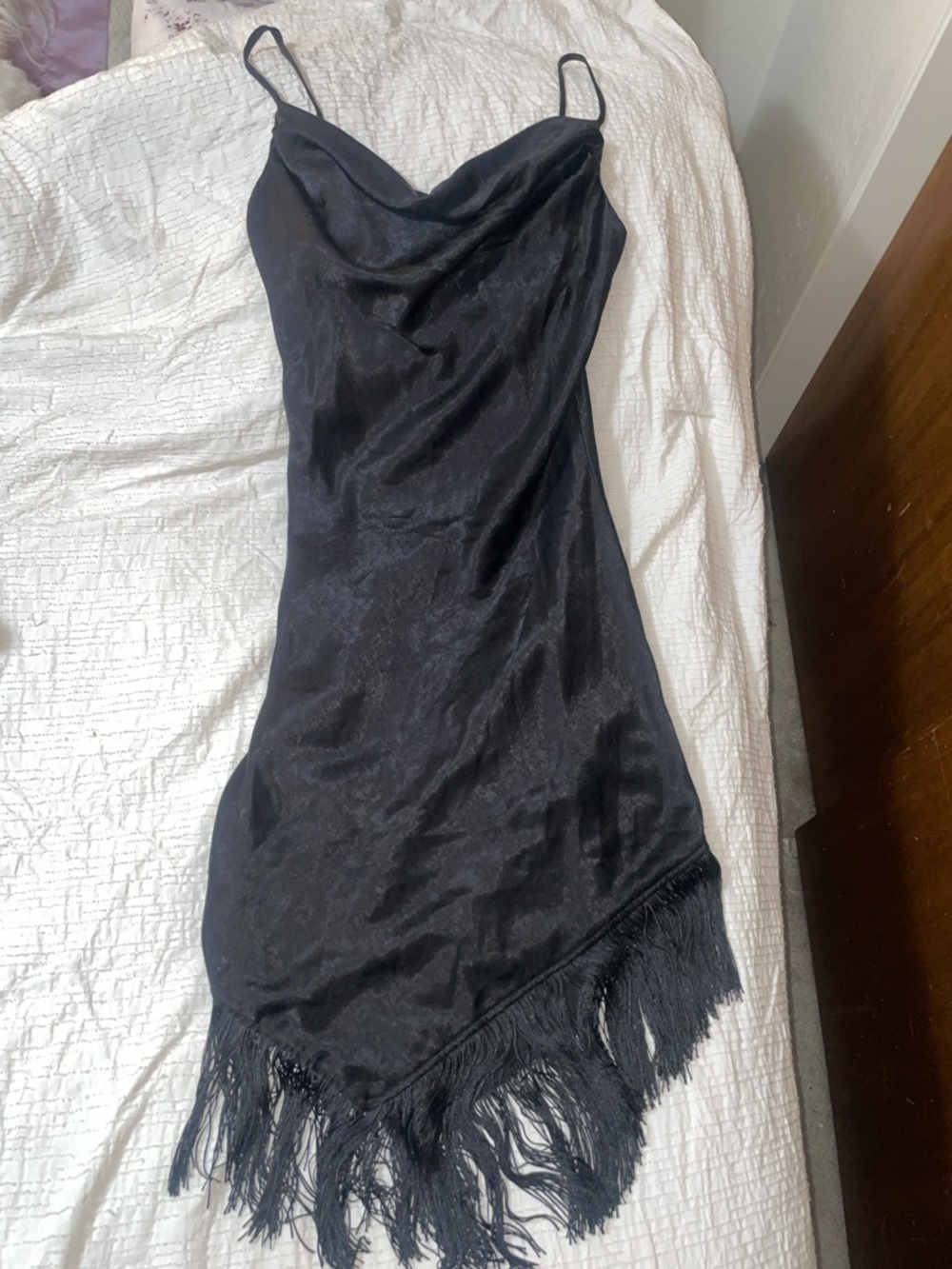Thirty thirty western Black Fringe Slip Dress